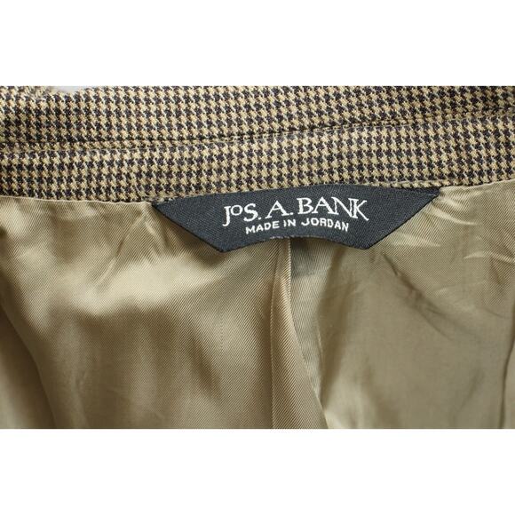 Jos A Bank Blazer Mens 41R Brown Check 100% Wool Signature Collection - Picture 5 of 10
